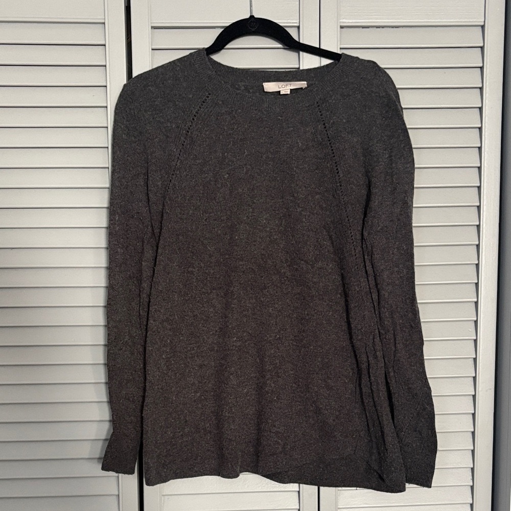 LOFT Charcoal Knit Pullover